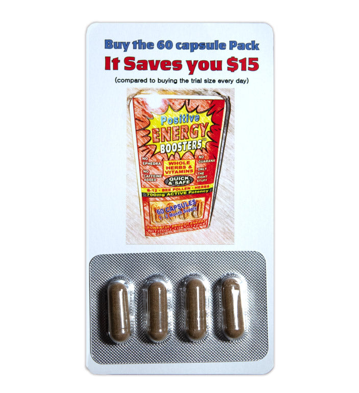 Positive Energy Boosters - 4 Capsule Pack by Positive Power Nutritionals