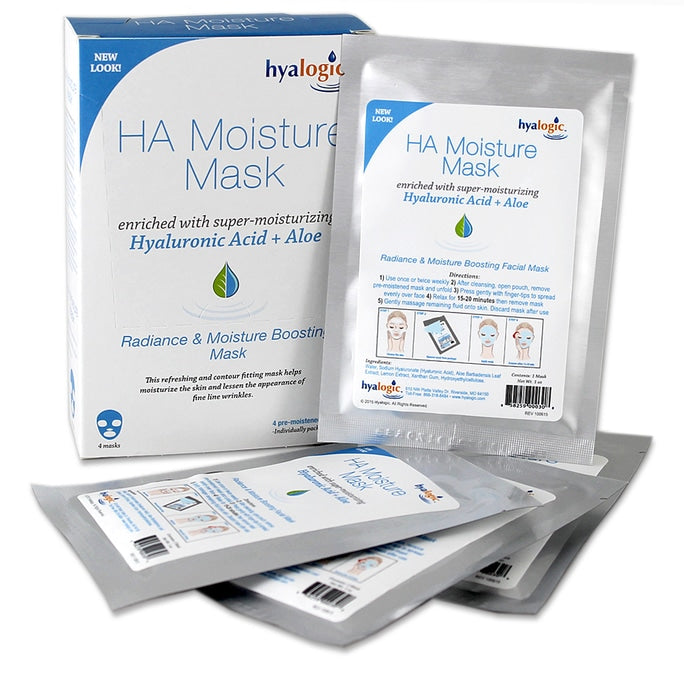 HYALOGIC HA Moisture Mask Bundle - 4 Premium Masks with Hyaluronic Acid & Aloe