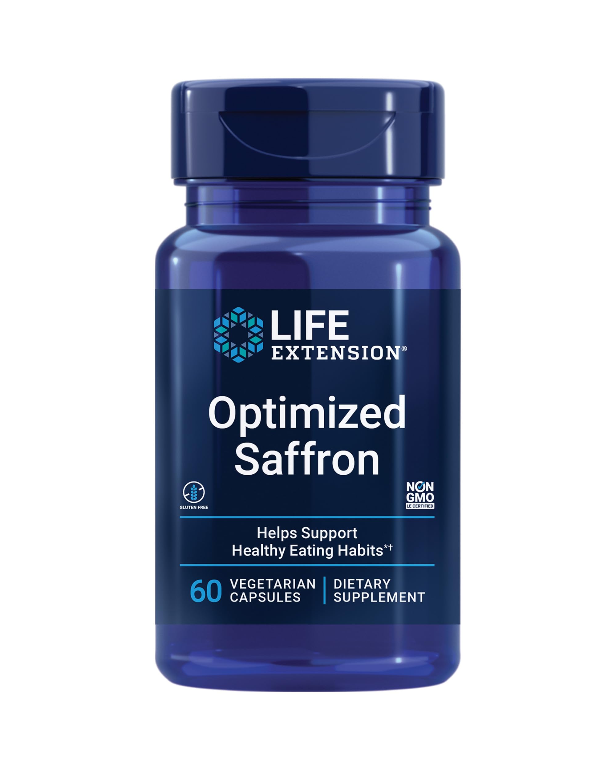 Life Extension Optimized Saffron - 60 Vegetarian Capsules for Weight Management