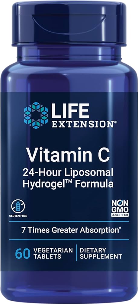 Life Extension Vitamin C 60 Vegetarian Tablets - Revolutionary 24-Hour Liposomal Hydrogel Formula