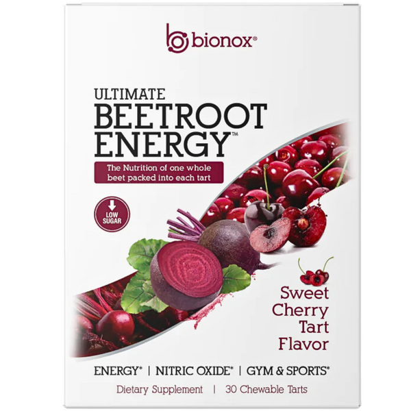 Bionox Ultimate Beetroot Energy Cherry Chewable Tarts - Nitric Oxide for Sports