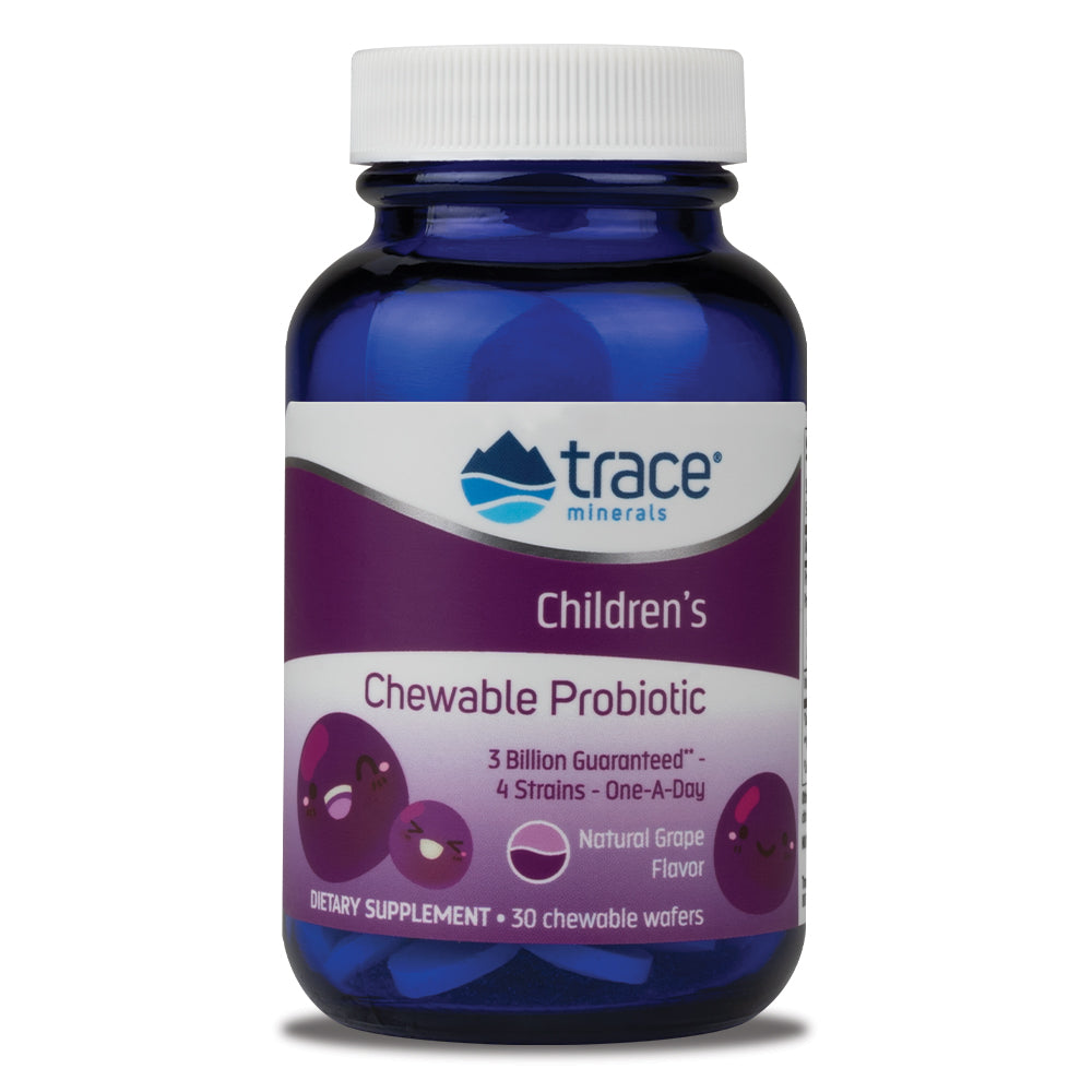 Delicious Grape-Flavored Children's Chewable Probiotic - 30 Wafers with Trace Minerals