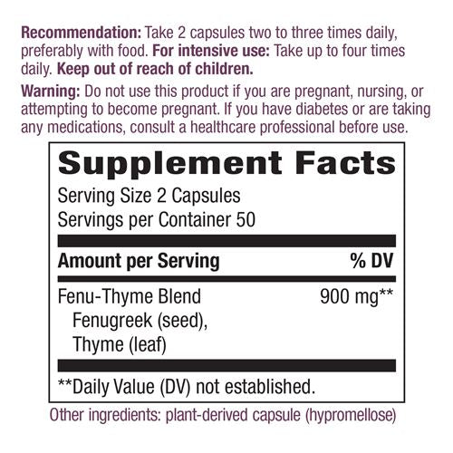 Nature's Way FENU - THYME: 100 Vegan Capsules for Optimal Wellness