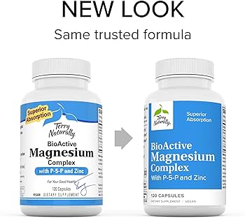Terry Naturally's BioActive Magnesium Complex - 60 Capsules with P-5-P and Zinc