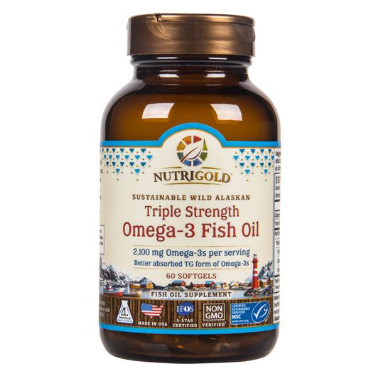 Nutrigold Triple Strength Omega - 3 Fish Oil - 60 Softgels