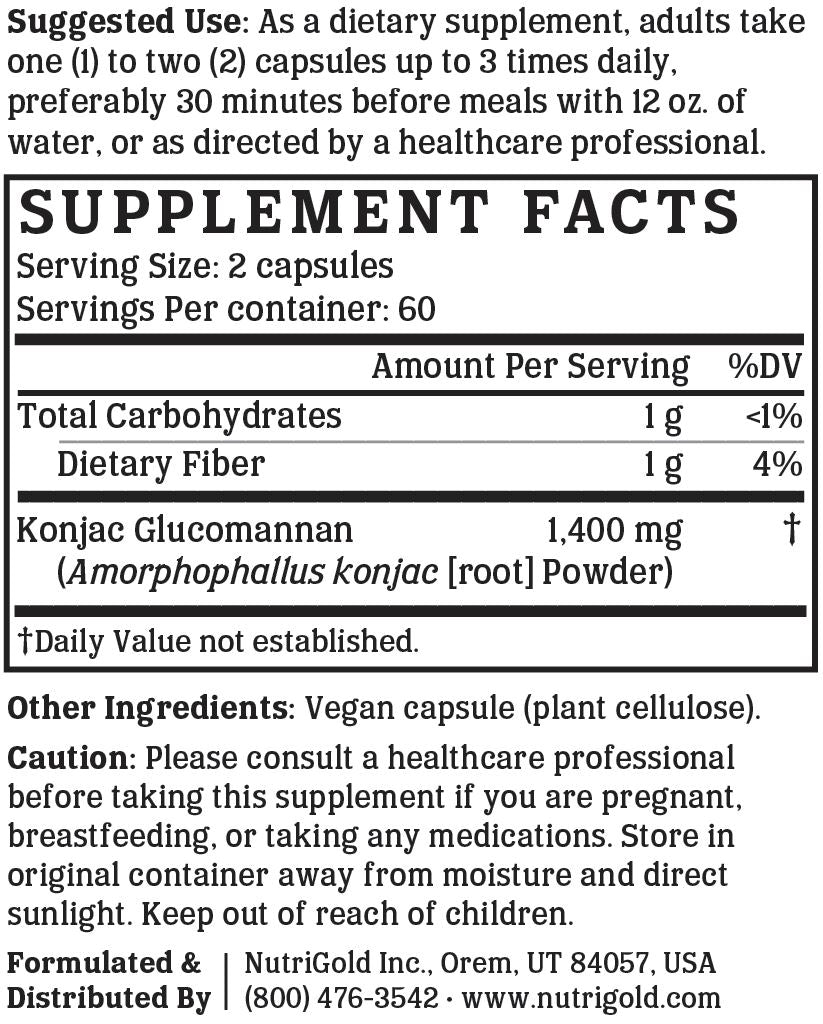 Nutrigold's Glucomannan Gold: Premium Konjac Root for Optimal Health
