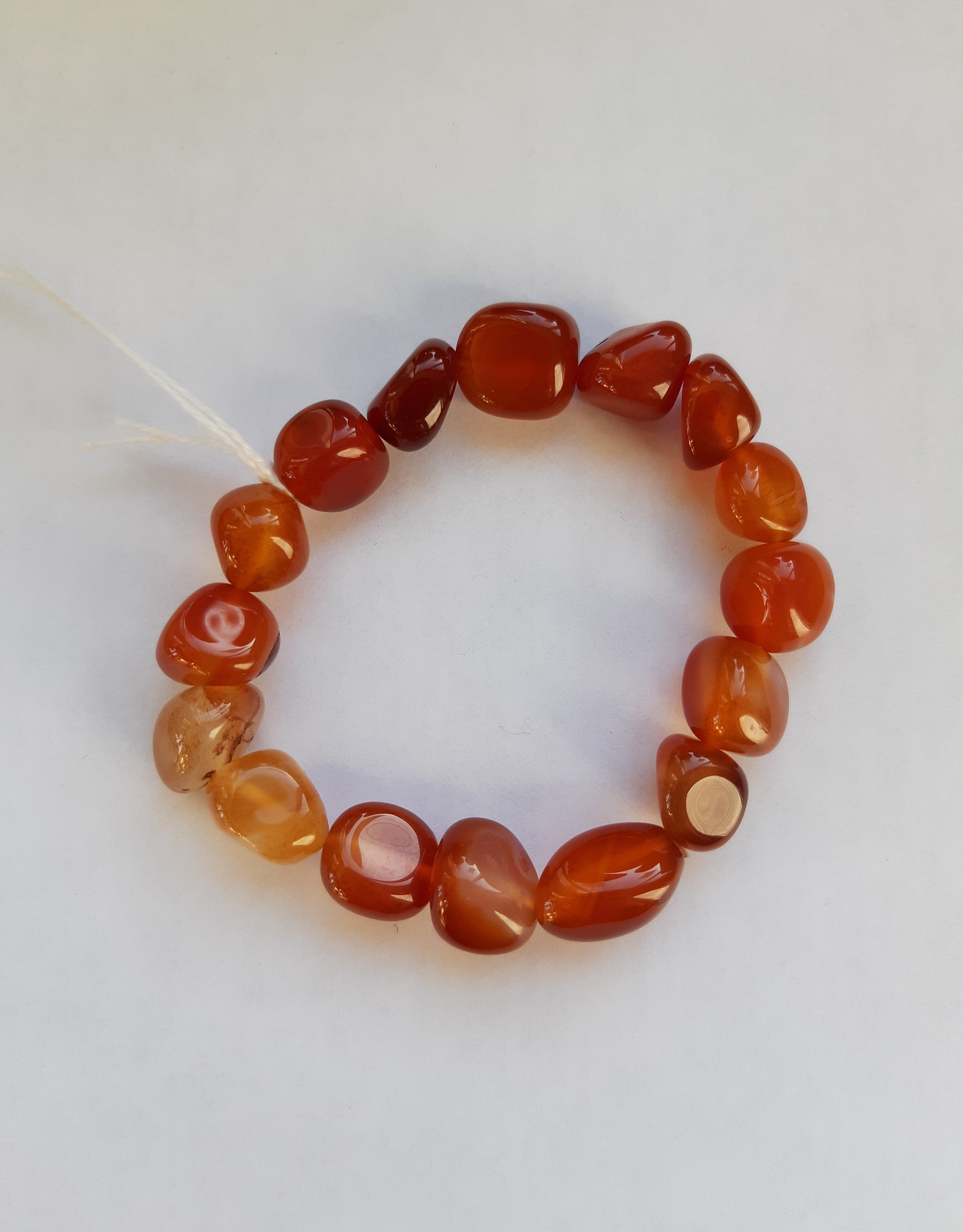 Enchanting Carnelian Tumbled Stone Bracelet - Natural Semiprecious Jewelry