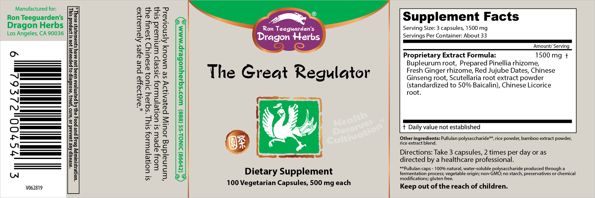 Dragon Herbs' The Great Regulator 100 Vegetarian Capsules: Boost Your Immunity Now!