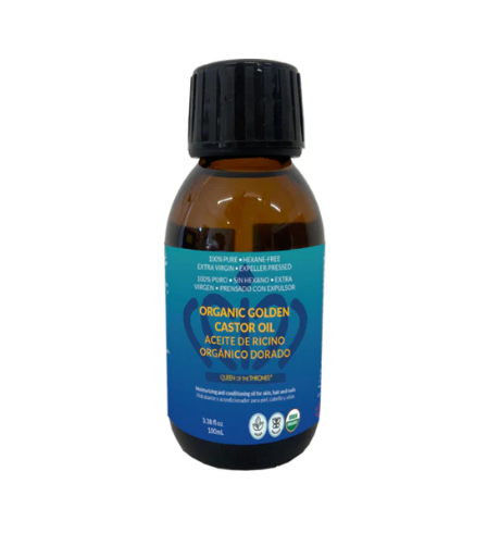 Organic Golden Castor Oil 3.38 fl oz (100 ml) - Queen Of The Thrones: Your Natural Beauty Elixir