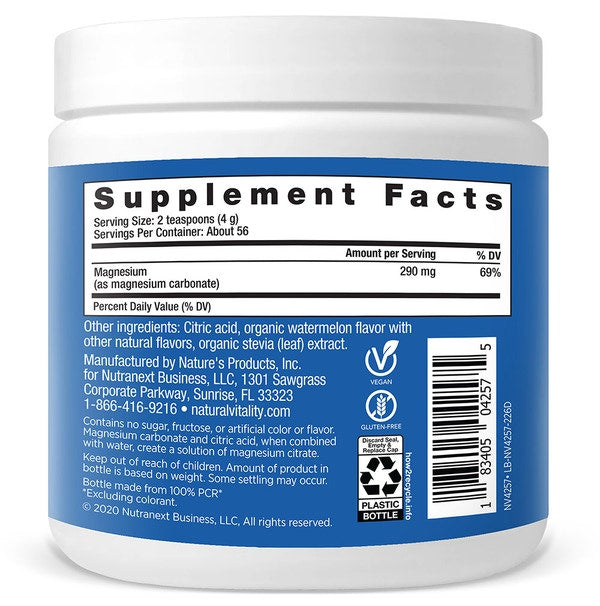 Natural Vitality's Natural CALM Magnesium 8oz - Irresistible Watermelon Flavor