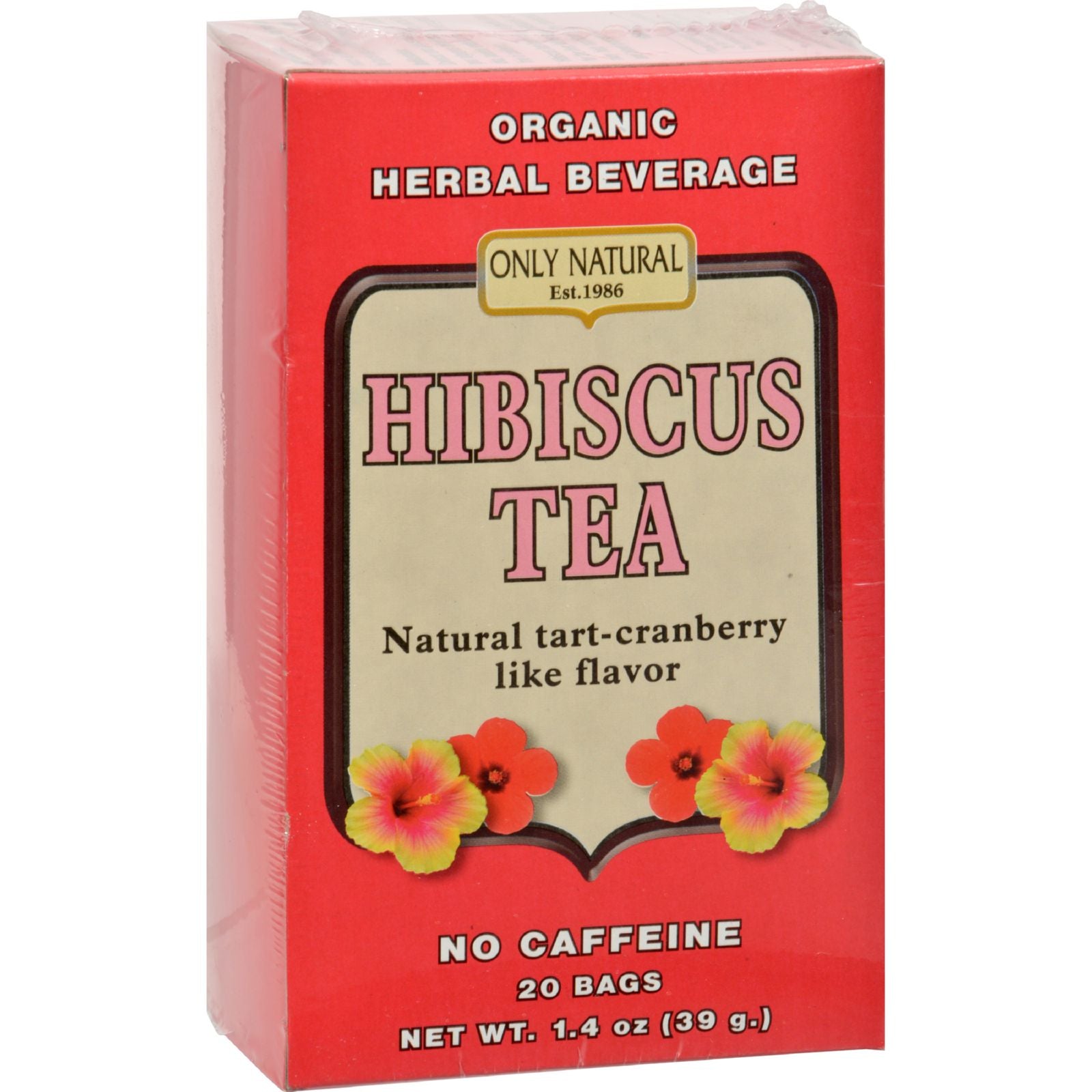 Indulgent Only Natural Hibiscus Tea - 20 Bags! 