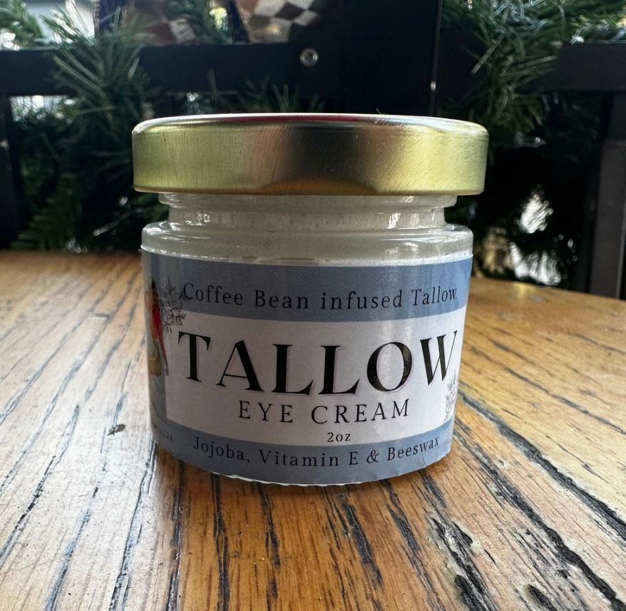 Lady May's Coffee Bean Infused Grass Fed Beef Tallow Whipped Eye Cream 2oz