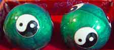 Vibrant Green Yin Yang Chinese Exercise Balls (40mm) - Enhance Your Well - being!