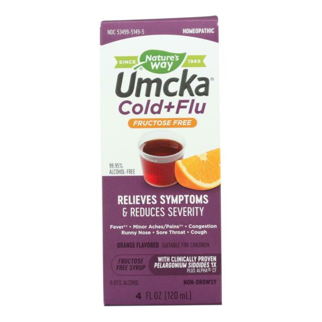 UMCKA COLD+FLU Orange Syrup 4oz by Nature's Way - Your Ultimate Cold & Flu Relief!