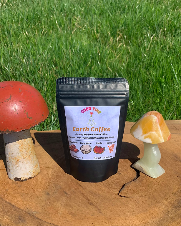 Earth Coffee - Medium Roast Ground Mushroom Coffee for Good Times (5 Servings)