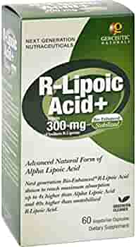 Genceutic Naturals Bio-Enhanced R-Lipoic Acid+ - 60 Vegetarian Capsules