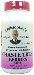 Dr. Christopher's Chaste Tree Berries (Vitex) Capsules - 100 Vegetarian Capsules