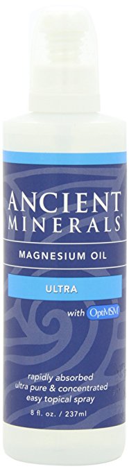 Ancient Minerals Magnesium Oil Ultra with Opti MSM - 8oz Potent Formula