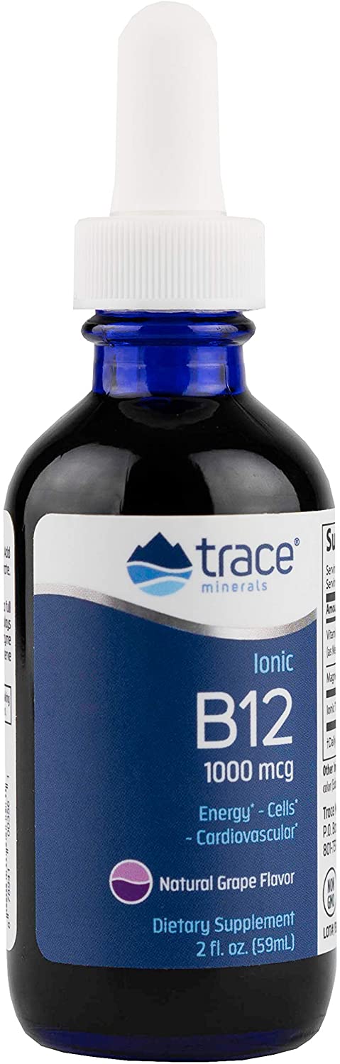 Delicious Grape Flavored Ionic B12 - 2 oz Dropper Bottle by Trace Minerals