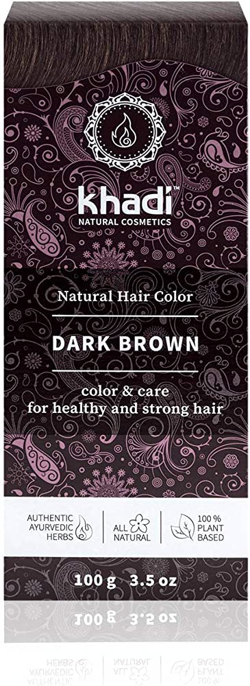 Khadi Natural Ayurvedic Dark Brown 3.5 oz Hair Color - Henna & Plant Based