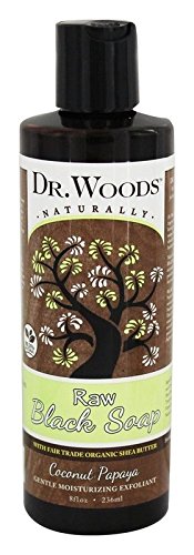 Dr. Woods 8 oz Raw Black Soap with Shea Butter - Coconut Papaya