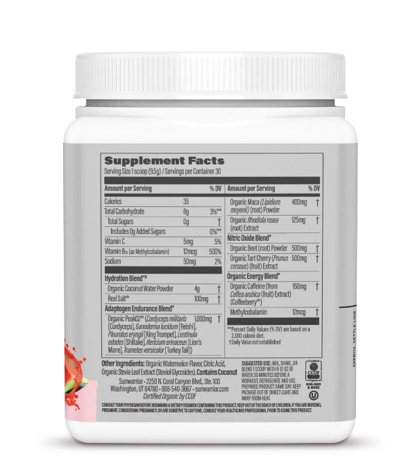 Sunwarrior's Active Energy Pre - Workout 10oz Watermelon Wave