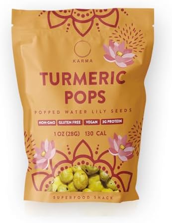 Karma Wellness Kitchen Turmeric Pops - 1oz Popped Water Lily Seeds: A Tasty Superfood Snack!