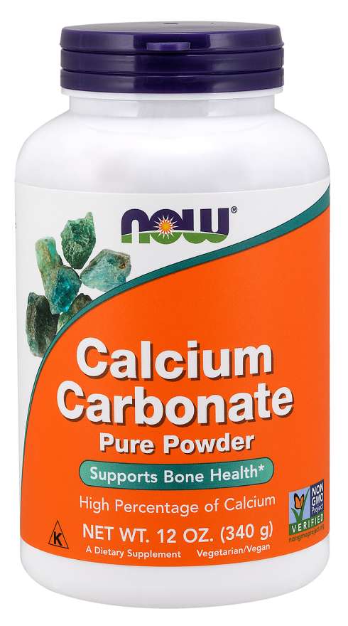 Now Real Foods 12 oz Pure Calcium Carbonate Powder - Boost Your Bone Health!