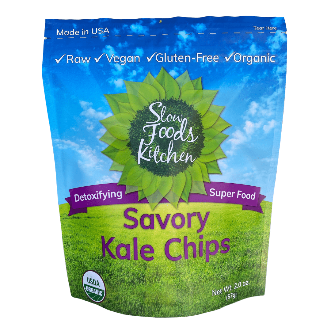 Delicious 2 oz Savory Kale Chips - Slow Foods Kitchen