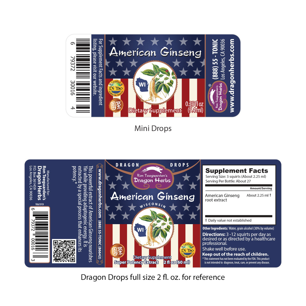Dragon Herbs American Ginseng Wisconsin Grown 0.25 oz Mini Extract - Try It Now!