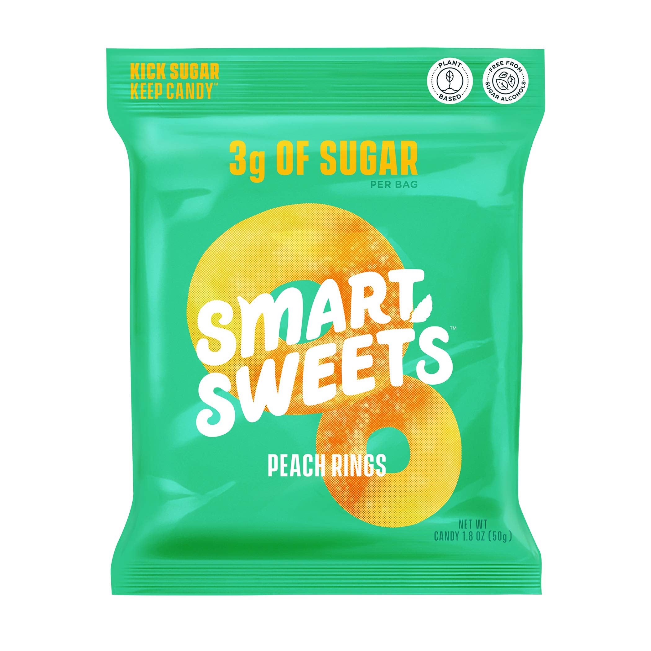 Irresistible Peach Rings 1.8 oz - Smart Sweets: Kick Sugar, Keep the Joy!