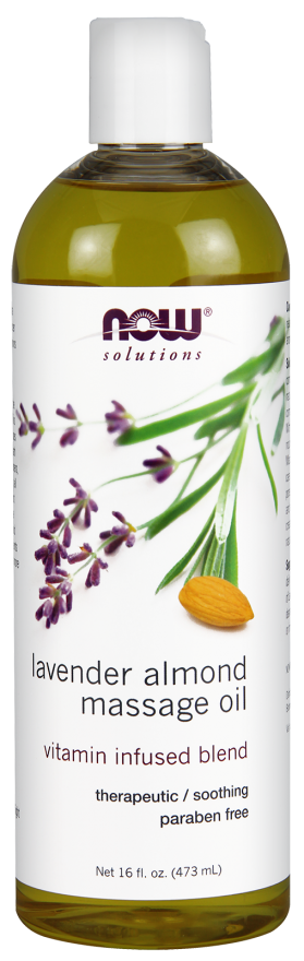 NOW Lavender Almond Luxury Massage Oil - 16 OZ