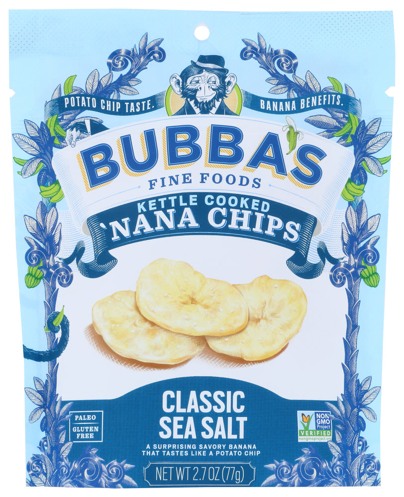 NANA CHIPS 2.7 oz - Irresistible Classic Sea Salt Banana Chips by Bubbas Fine Foods