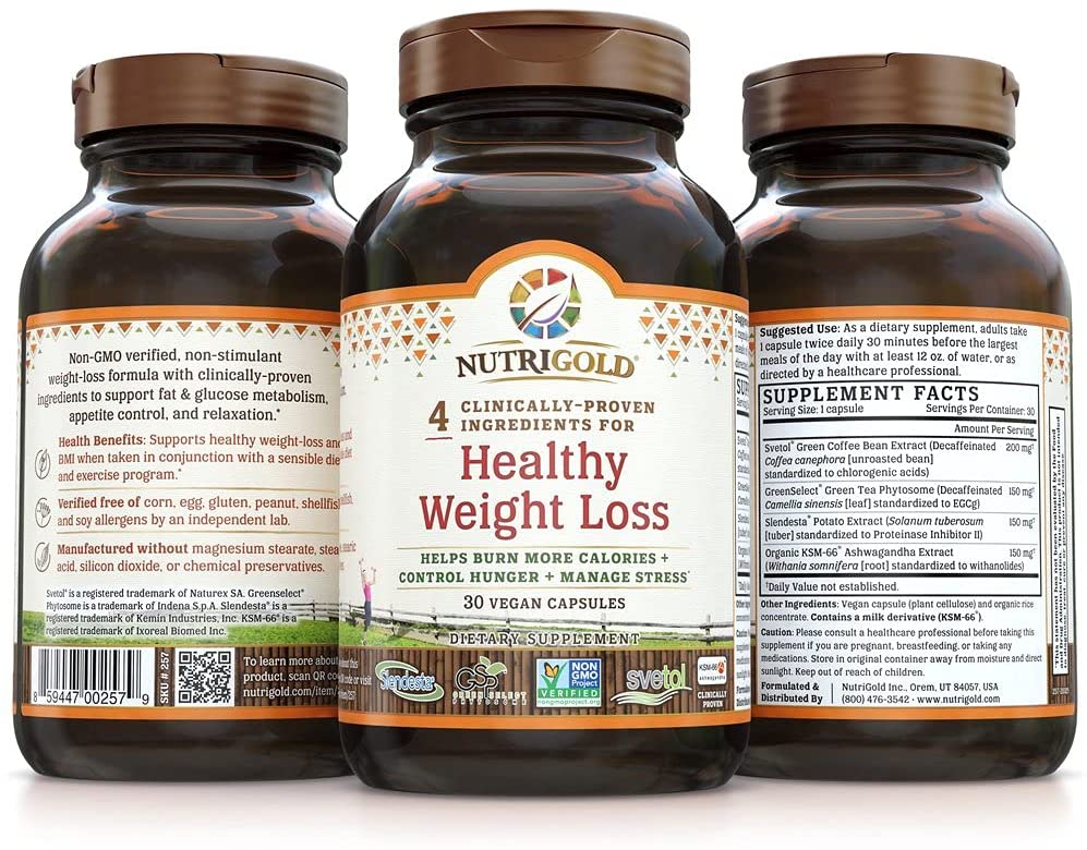 Nutrigold's Vegan Weight Loss Capsules - 30 Capsules for a Healthier You