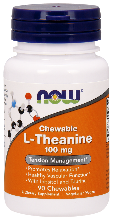 NOW L-Theanine 100mg Chewables - Relaxation Made Easy!