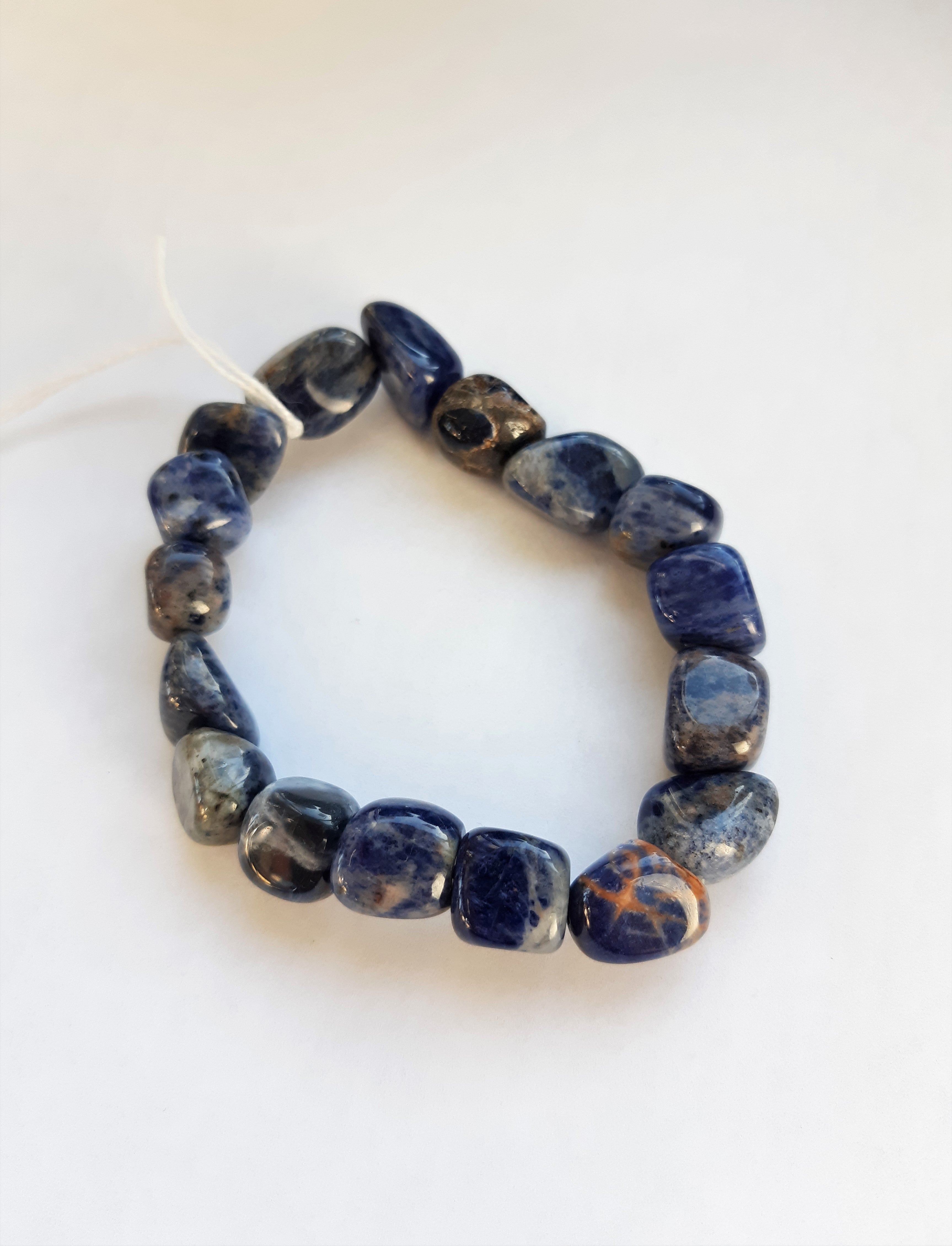 Enchanting Sodalite Tumbled Stone Bracelet - Natural Semiprecious Jewelry
