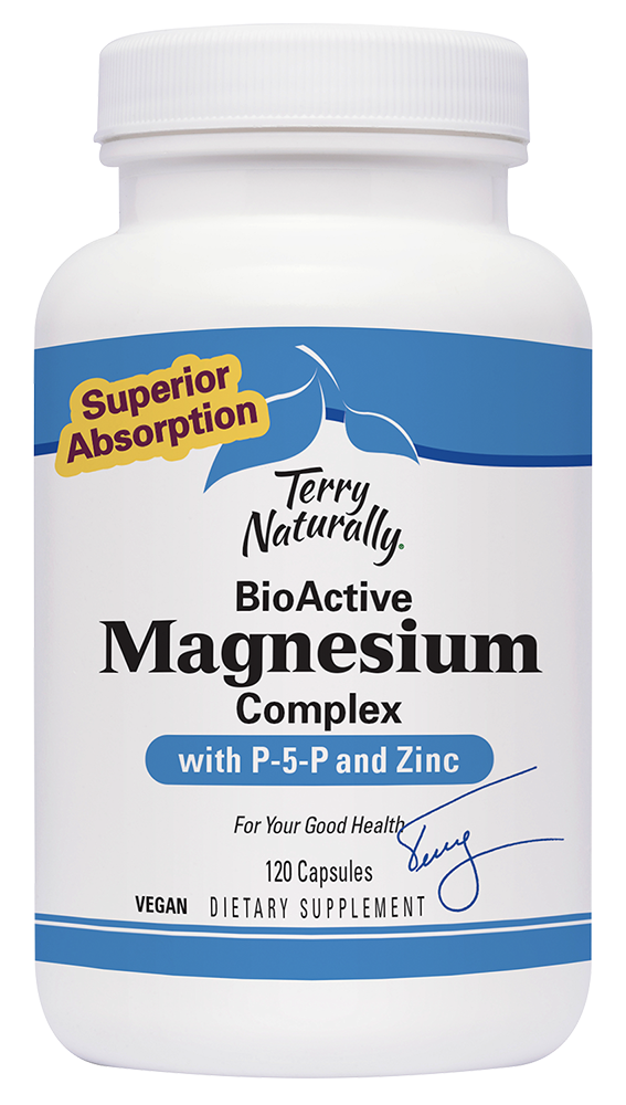 Terry Naturally's BioActive Magnesium Complex - 60 Capsules with P-5-P and Zinc