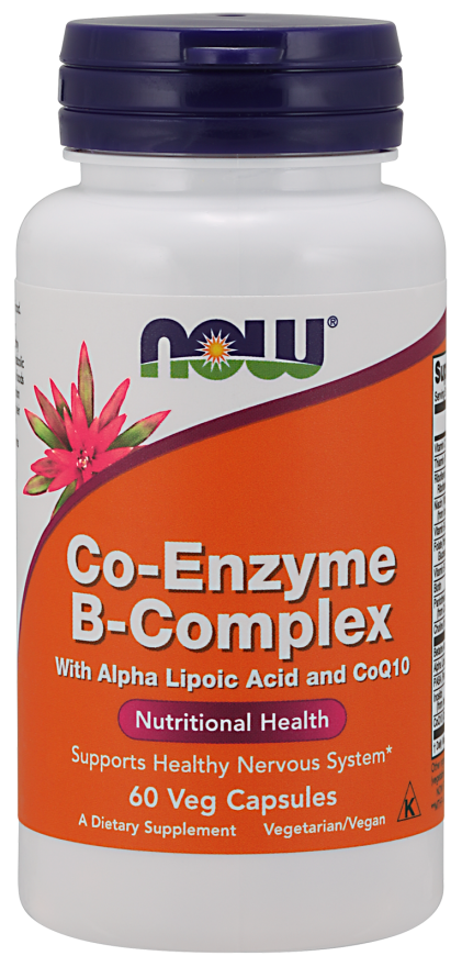 NOW Co-Enzyme B-Complex with Alpha Lipoic Acid & CoQ10 - 60 Capsules